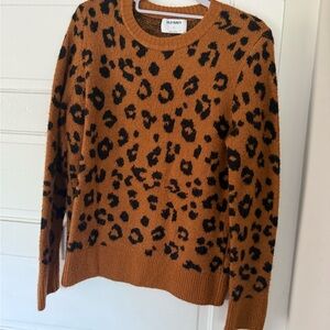 Old Navy Women's Leopard Print Sweater - Brown and Black